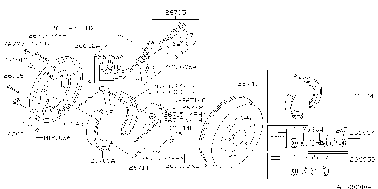 Subaru 26257AA050 - Bremžu loku komplekts autodraugiem.lv