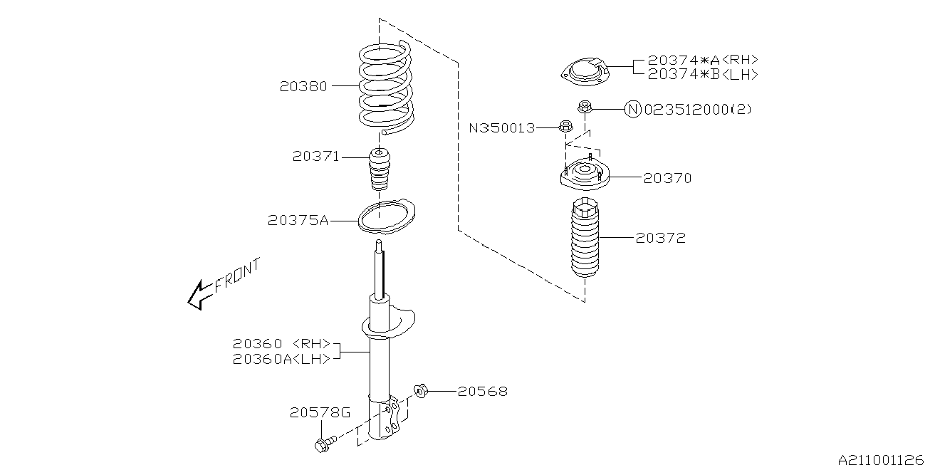 Subaru 20360SA102 - Amortizators autodraugiem.lv