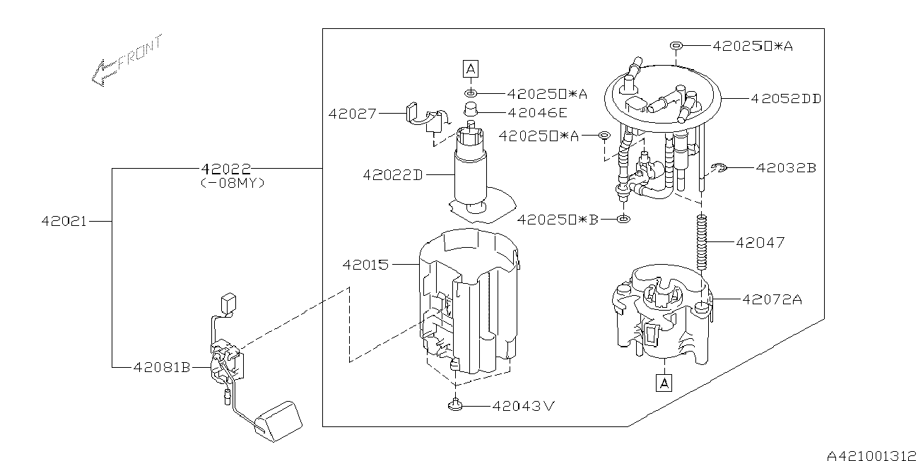 Subaru 42021-AG100 - Degvielas sūknis autodraugiem.lv