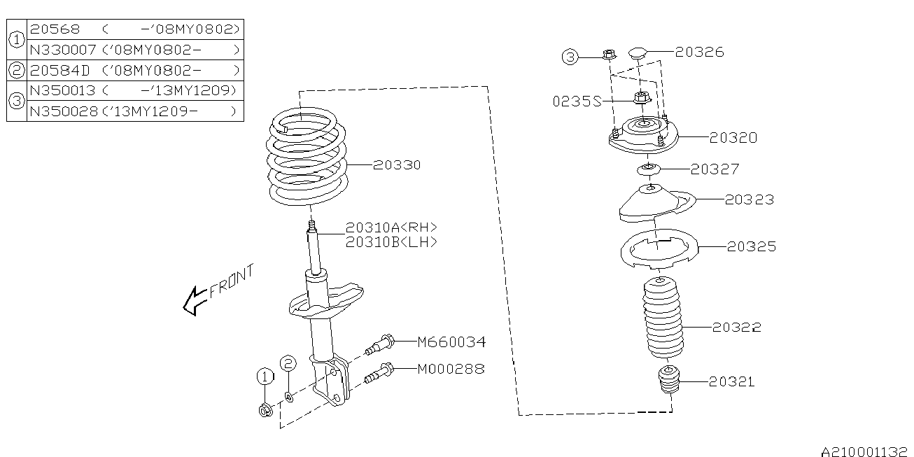 Subaru 20320-XA00A - Piekare, Amortizators autodraugiem.lv