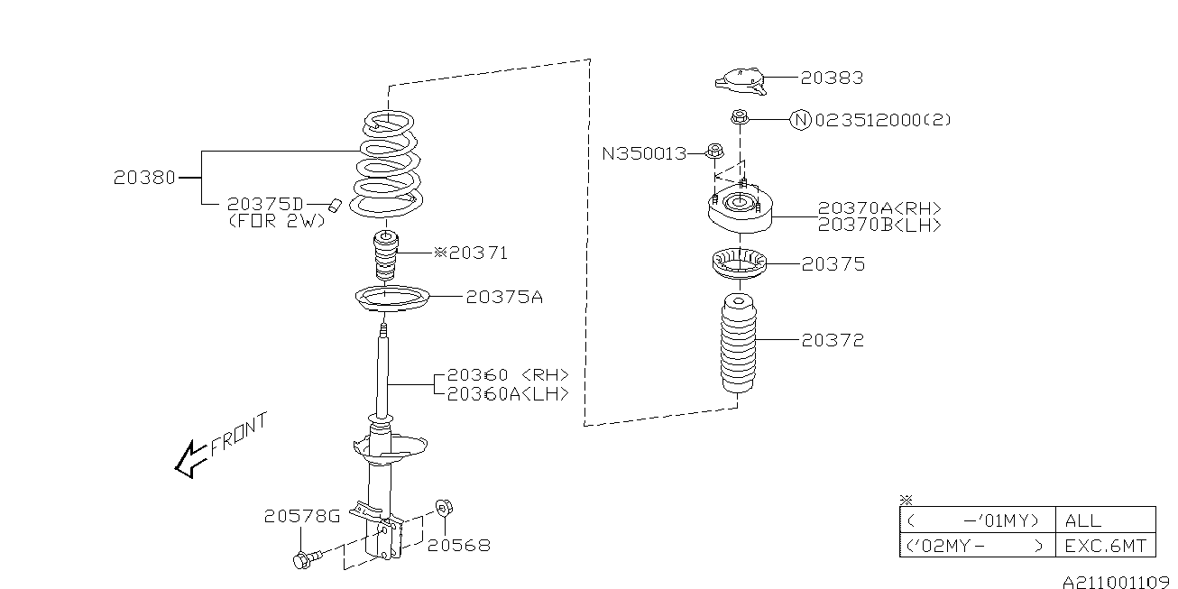 Subaru 20370-AC211 - Amortizatora statnes balsts autodraugiem.lv