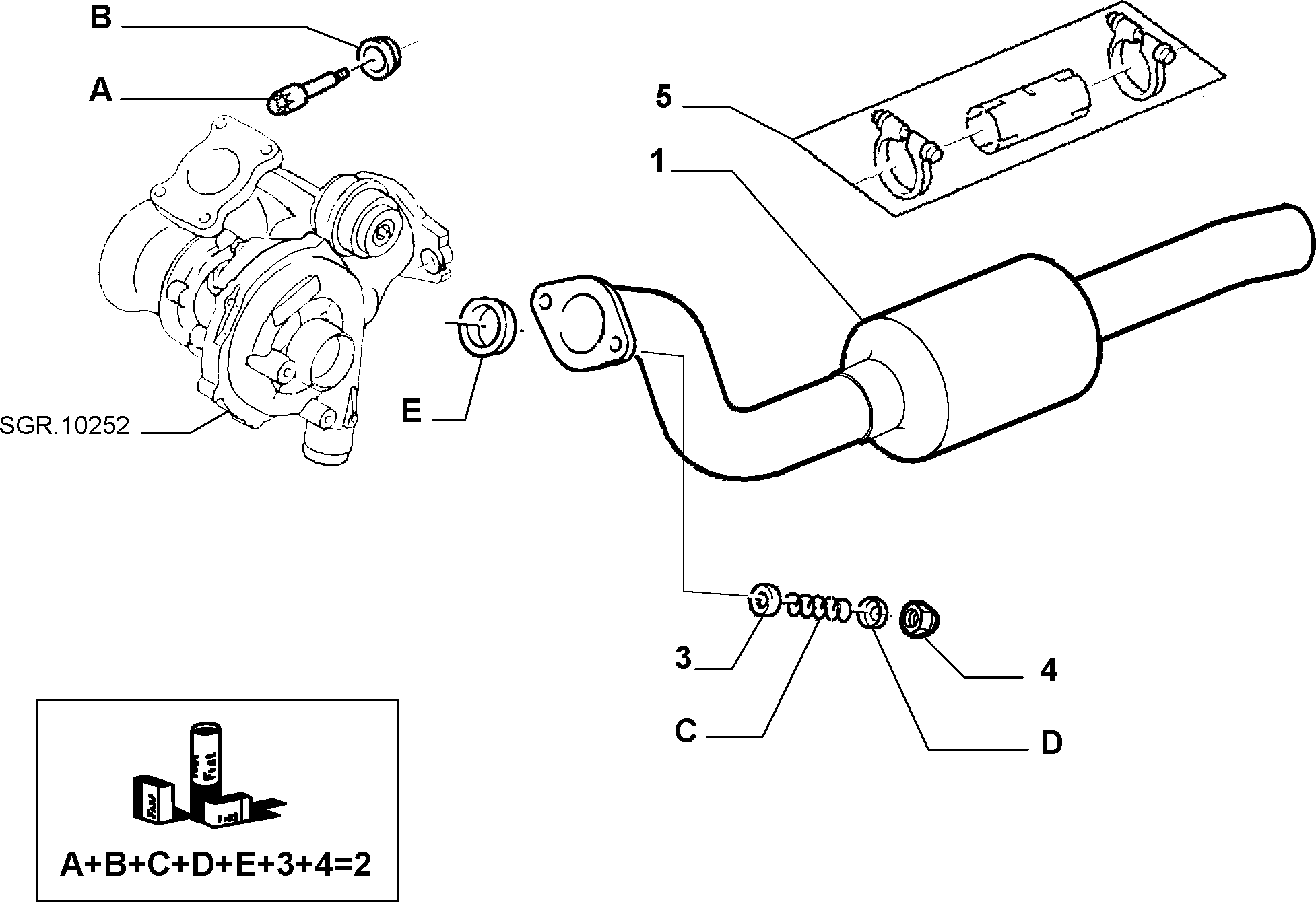 Lancia 9456105580 - Savienojošie elementi, Izplūdes gāzu sistēma autodraugiem.lv