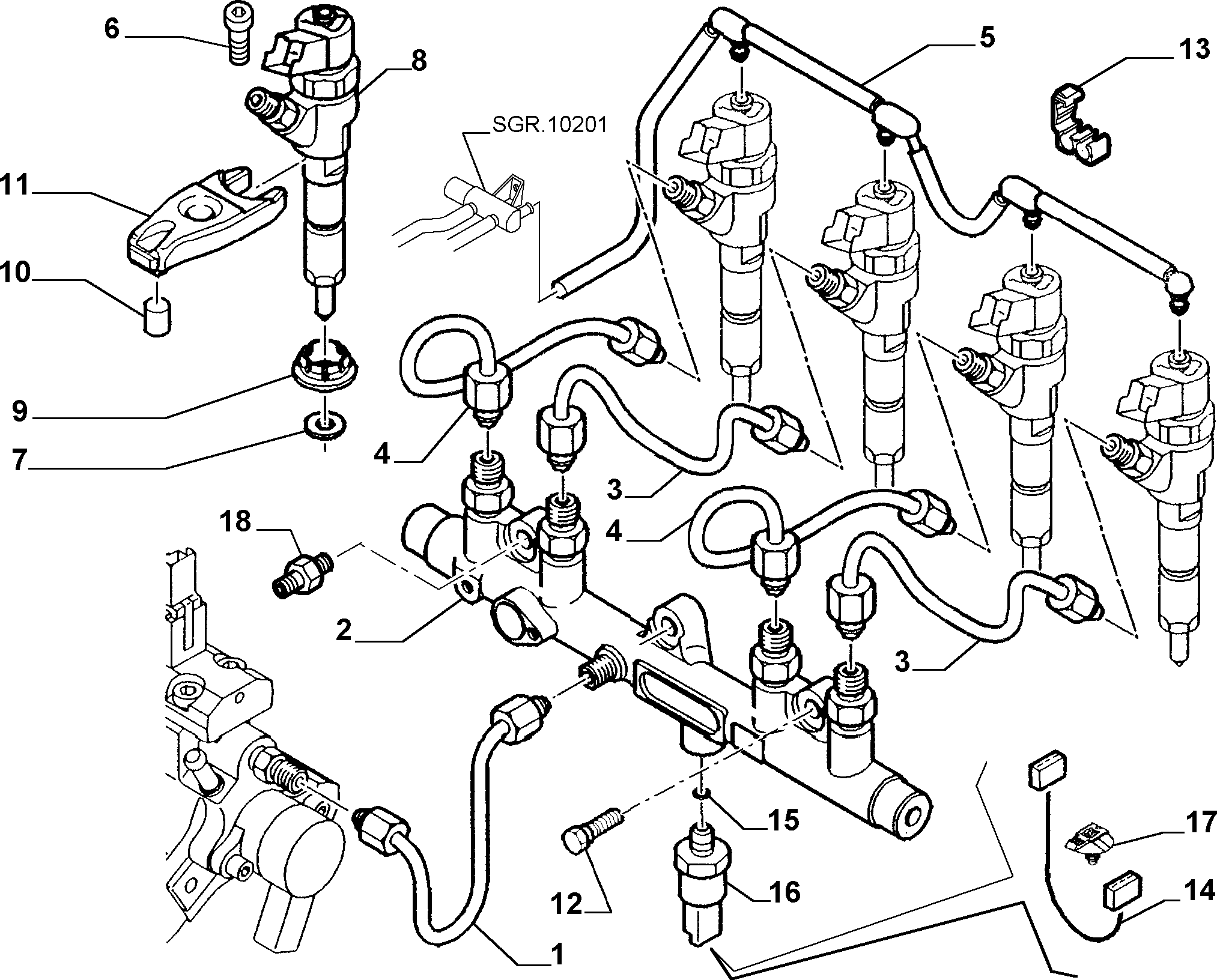 FIAT 9637798780 - Vadu remonta komplekts, degvielas spiediena sensors autodraugiem.lv