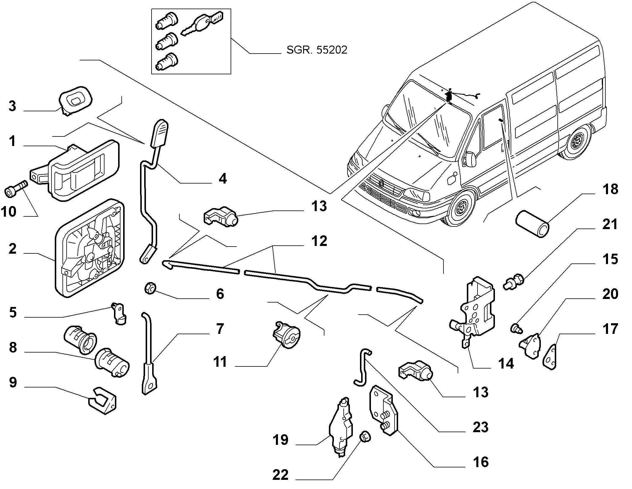 Alfarome/Fiat/Lanci 735307399 - Durvju rokturis autodraugiem.lv