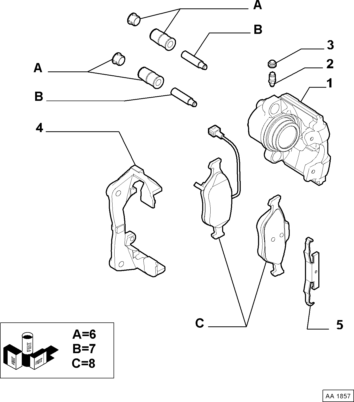 Alfarome/Fiat/Lanci 77365310 - Remkomplekts, Bremžu suports autodraugiem.lv