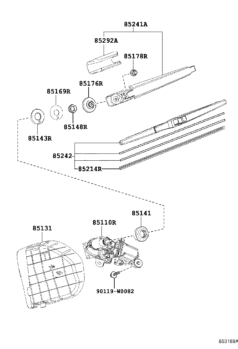 TOYOTA 85214-0H050 - Stikla tīrītāja slotiņa autodraugiem.lv