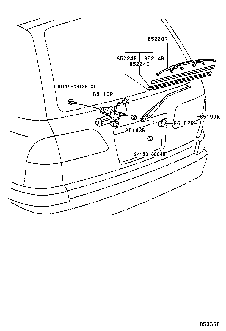 TOYOTA 8524205060 - Stikla tīrītāja slotiņa autodraugiem.lv