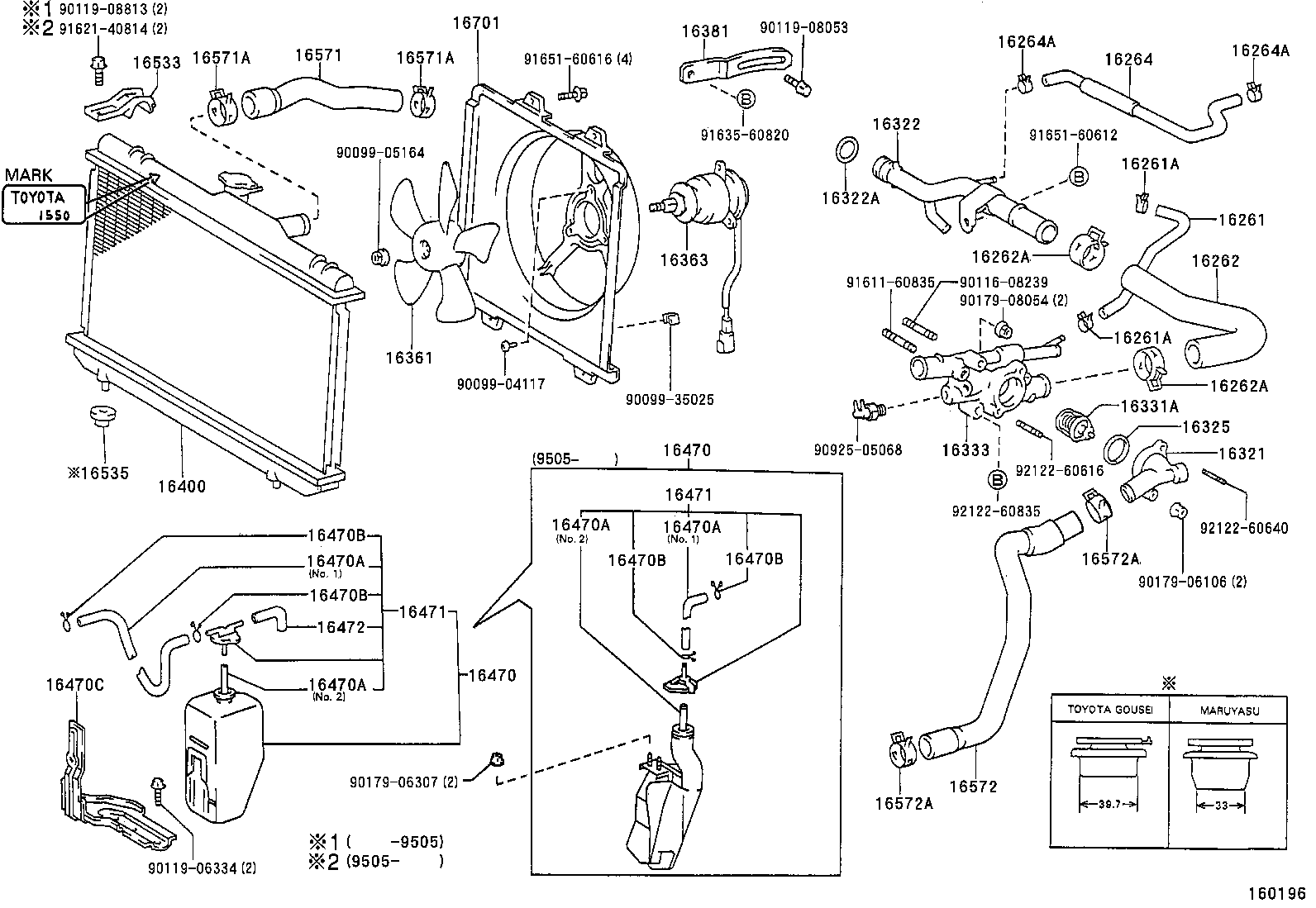 TOYOTA 1640015690 - Radiators, Motora dzesēšanas sistēma autodraugiem.lv