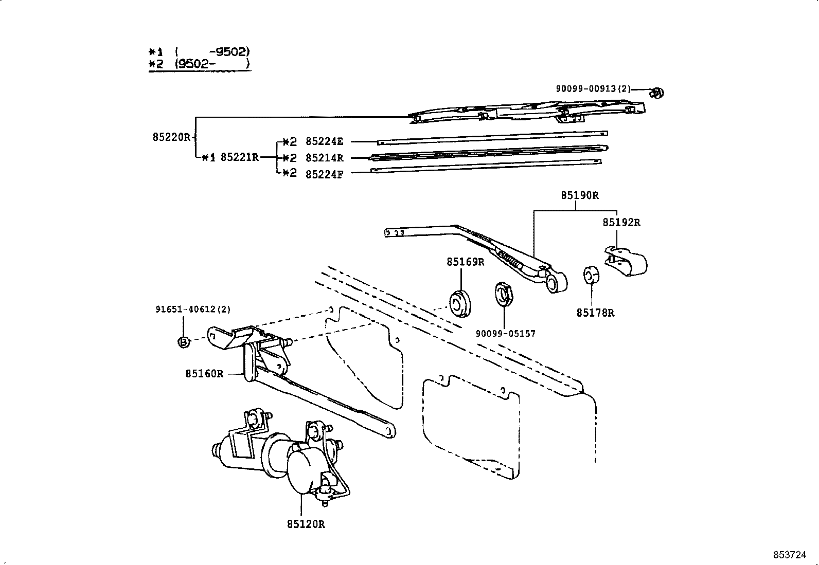 TOYOTA 8524236010 - Stikla tīrītāja slotiņa autodraugiem.lv