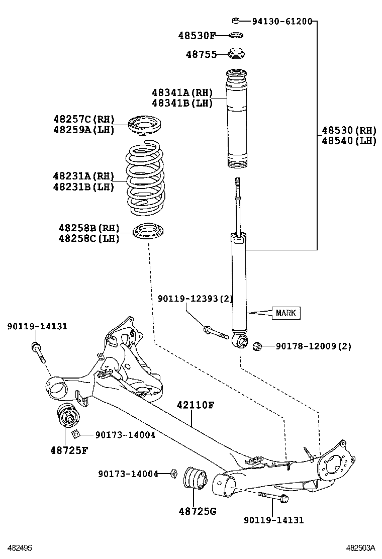 TOYOTA 4853080502 - Amortizators autodraugiem.lv