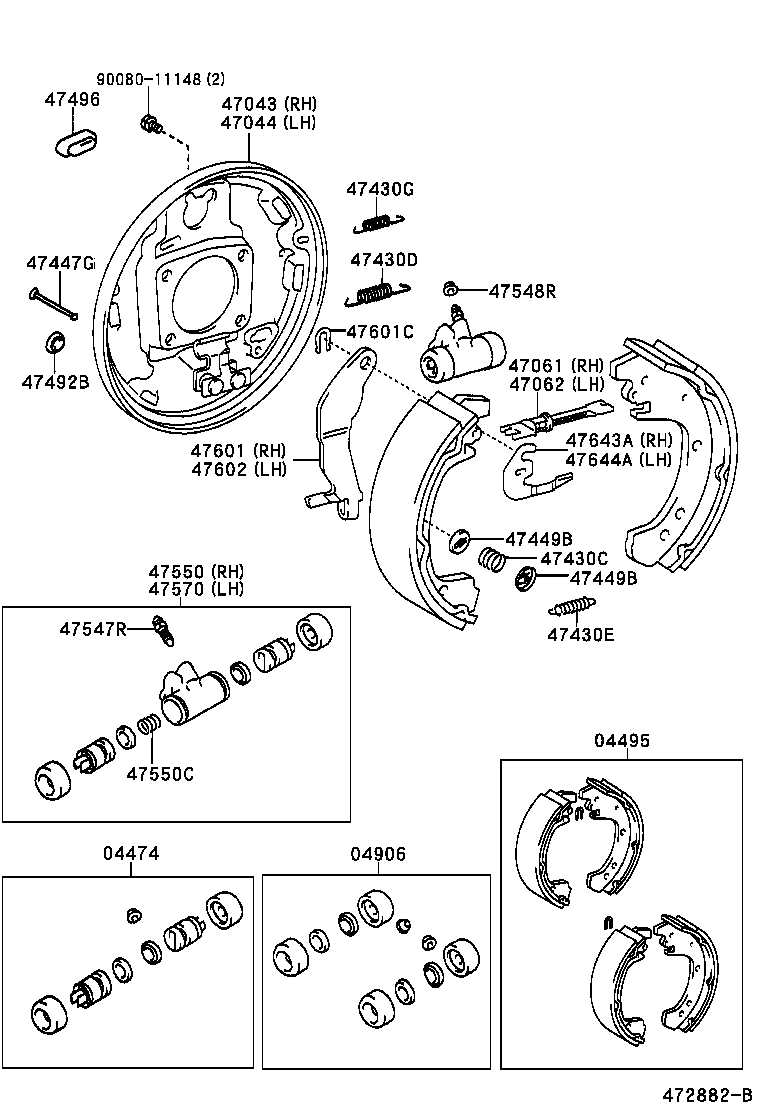 TOYOTA 04495-02050 - Bremžu loku komplekts autodraugiem.lv