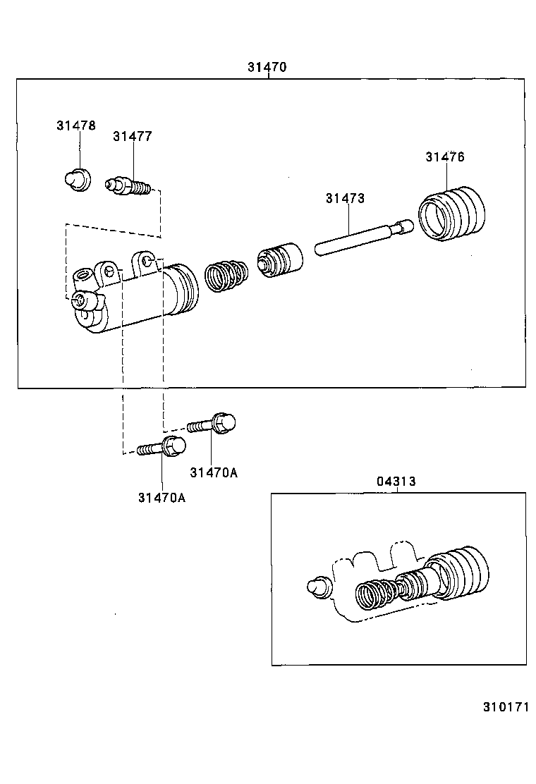 AISIN 31470-26061 - CYLINDER ASSY, CLUTCH RELEASE autodraugiem.lv