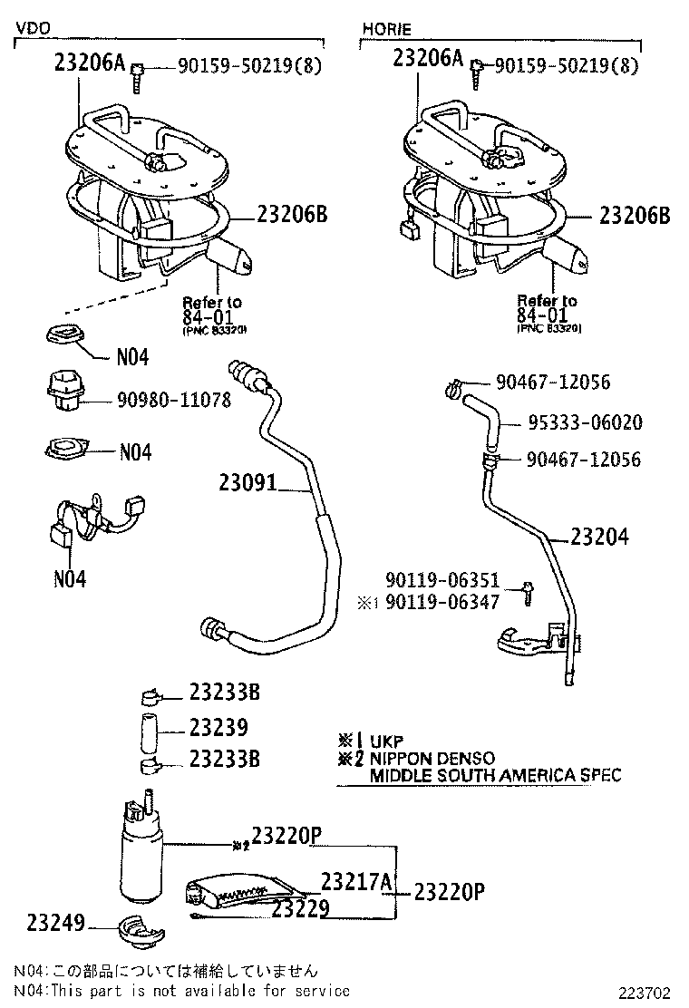 TOYOTA 2324974610 - Degvielas sūkņa modulis autodraugiem.lv