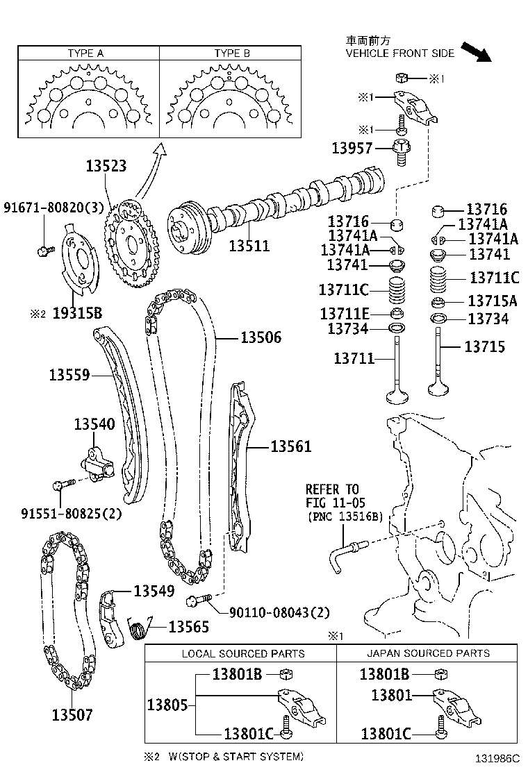 TOYOTA 13561-33030 - Sadales vārpstas piedziņas ķēdes komplekts autodraugiem.lv