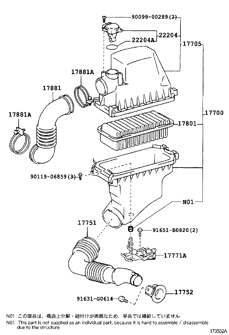 Subaru 17801-21030 - Gaisa filtrs autodraugiem.lv
