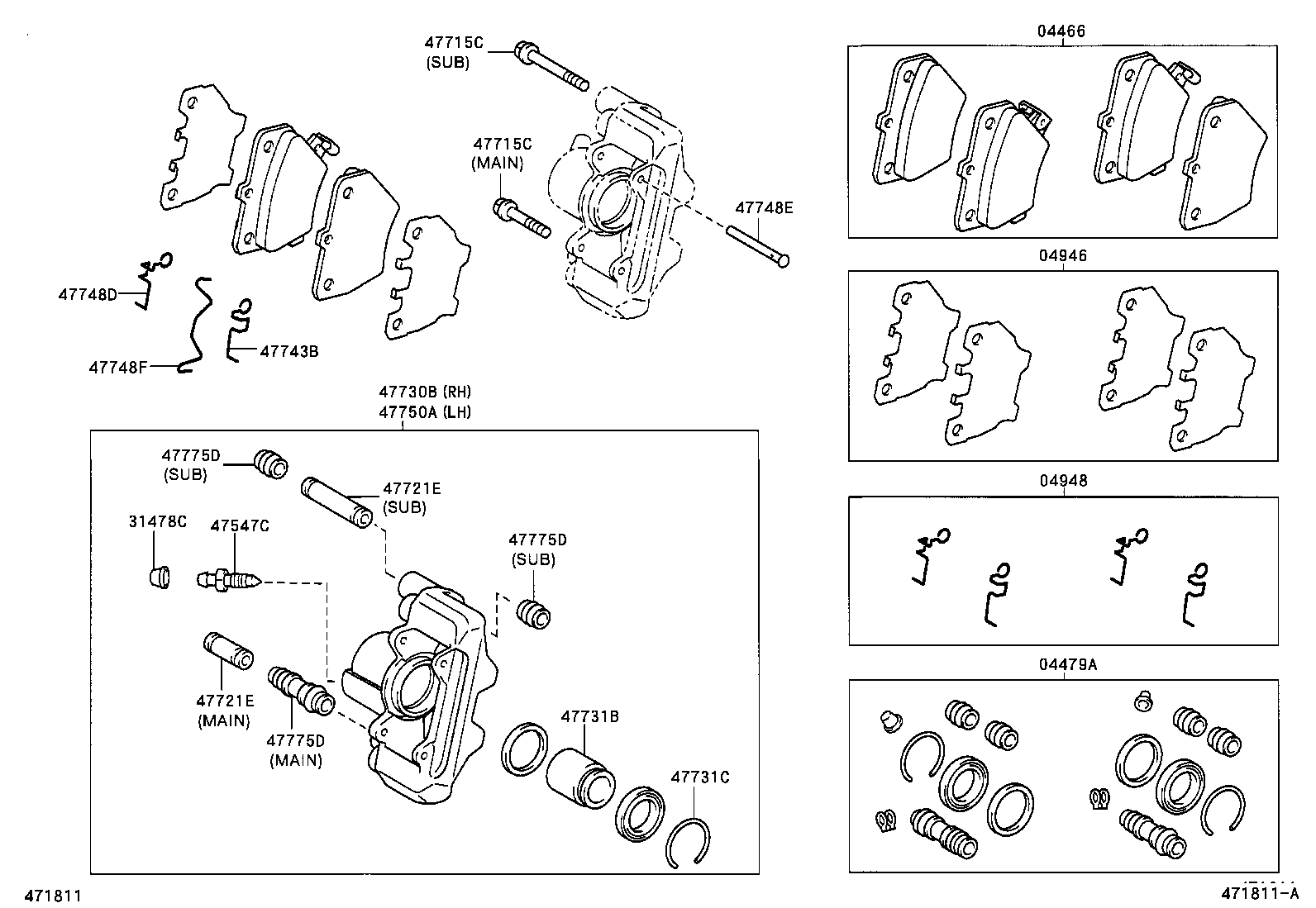 TOYOTA 4775052030 - Bremžu suports autodraugiem.lv