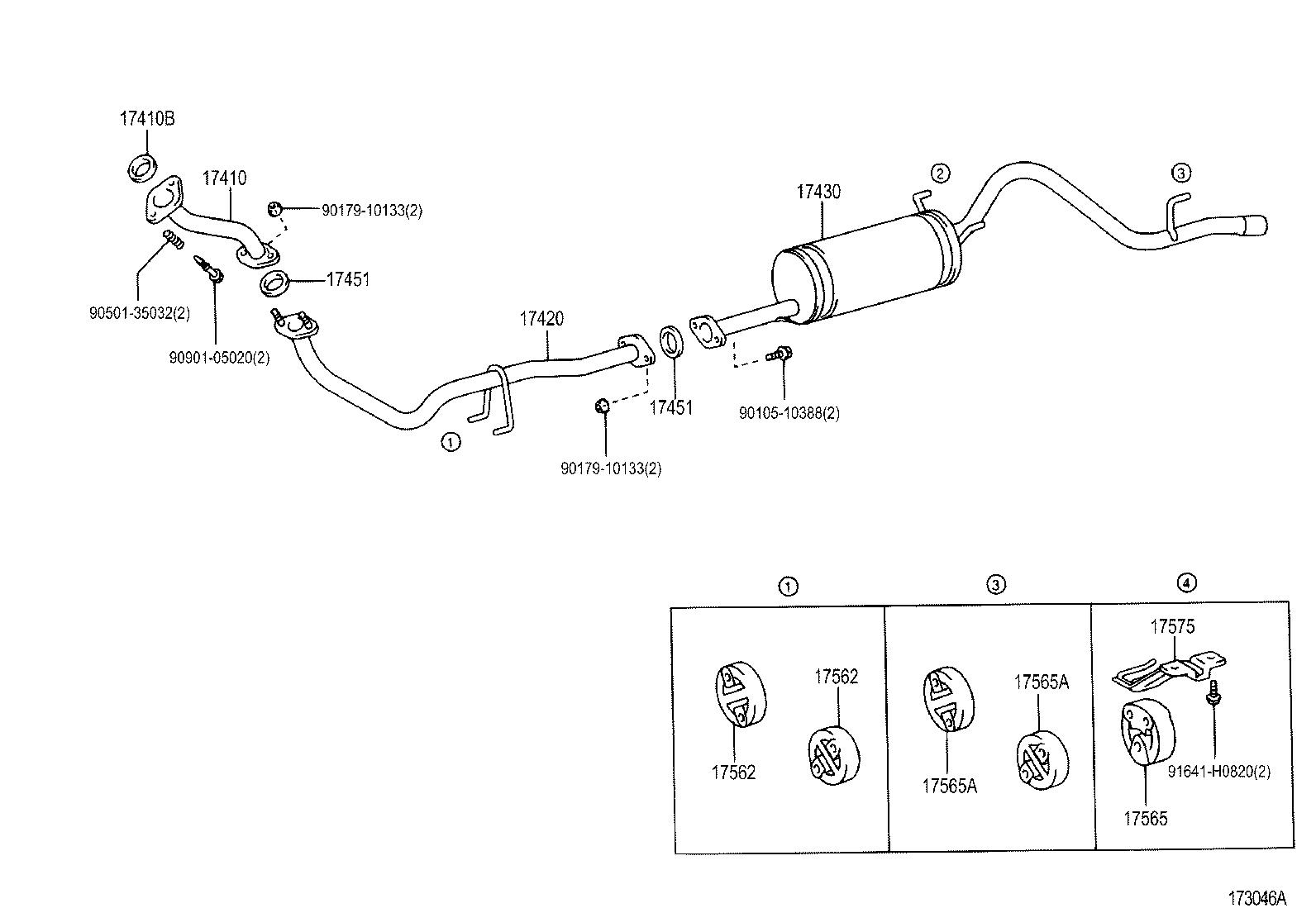 TOYOTA 9050135032 - Atspere, Trokšņu slāpētājs autodraugiem.lv