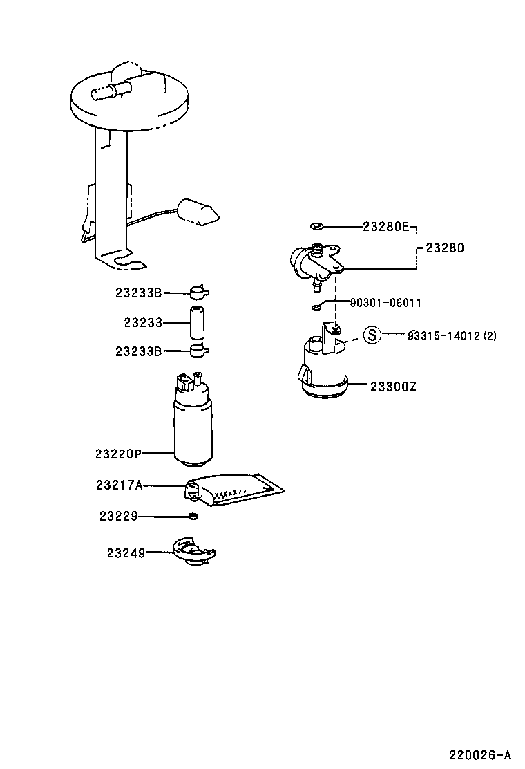 TOYOTA 23217-03030 - Degvielas sūknis autodraugiem.lv