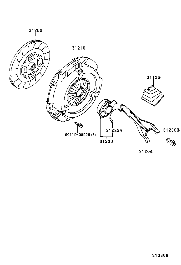 TOYOTA 31210-05041 - Sajūga piespiedējdisks autodraugiem.lv