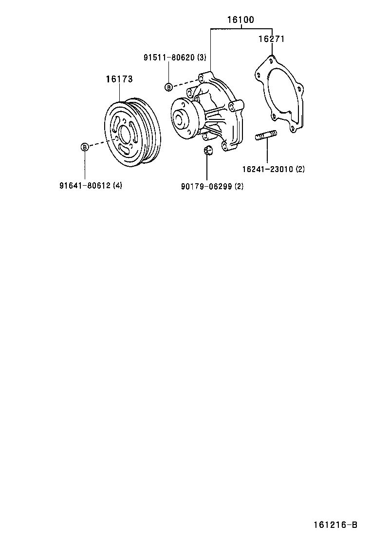 TOYOTA 16100-09140 - Ūdenssūknis autodraugiem.lv