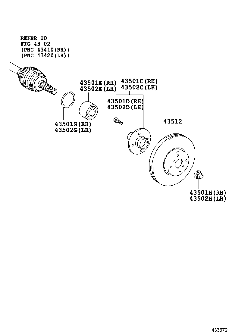 TOYOTA 435020D050 - Riteņa rumbas gultņa komplekts autodraugiem.lv