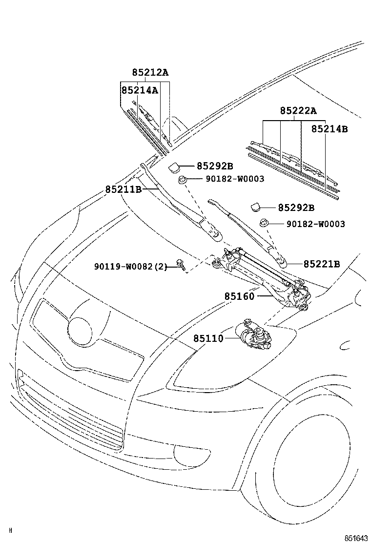 TOYOTA 852220D060 - Stikla tīrītāja slotiņa autodraugiem.lv