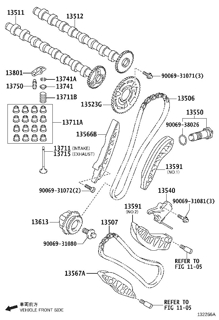 TOYOTA 13507-WA011 - CHAIN SUB-ASSY, NO.2 autodraugiem.lv