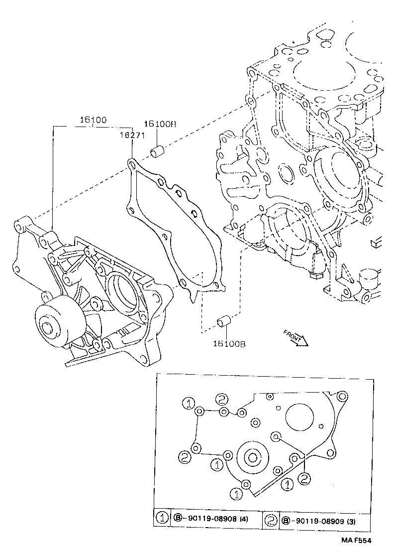 TOYOTA 16100-69295 - Ūdenssūknis autodraugiem.lv