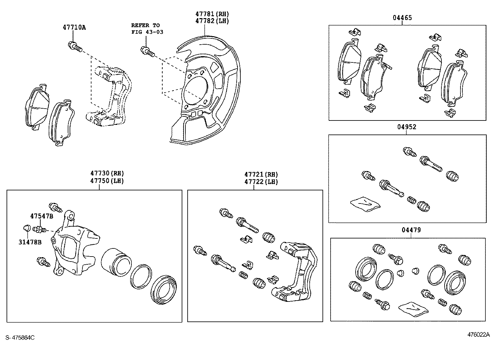 LEXUS 0446502280 - Bremžu uzliku kompl., Disku bremzes autodraugiem.lv