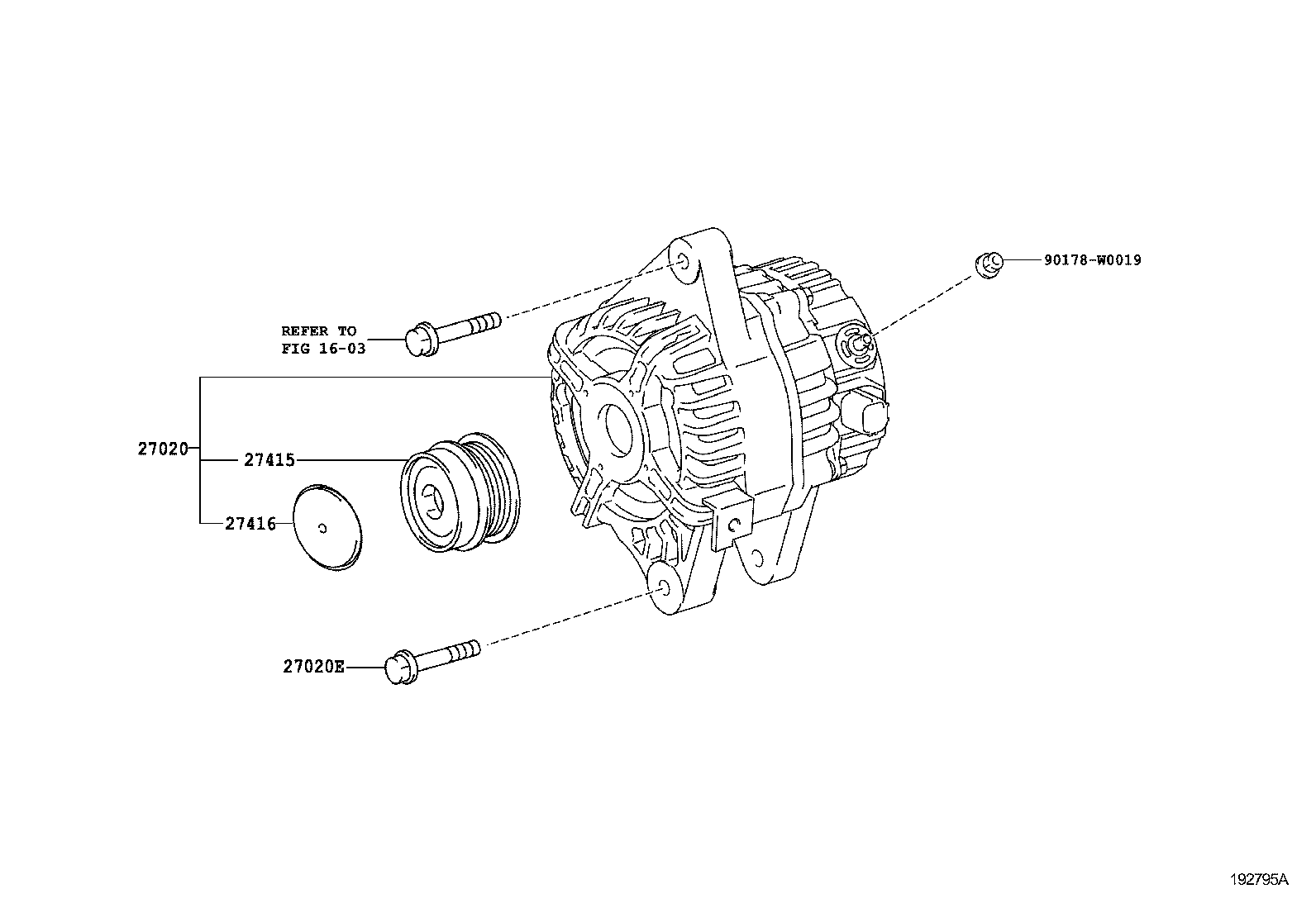 LEXUS 27060-0T050 - Piedziņas skriemelis, Ģenerators autodraugiem.lv