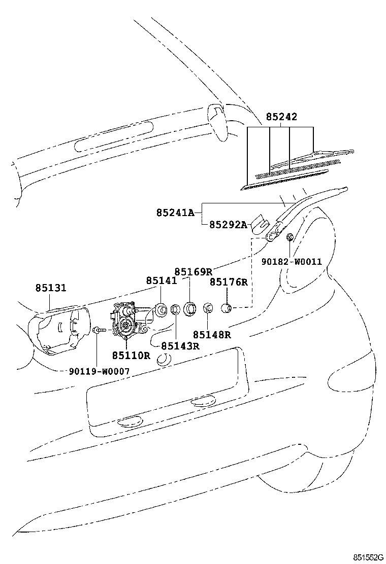 TOYOTA 852420H010 - Stikla tīrītāja slotiņa autodraugiem.lv