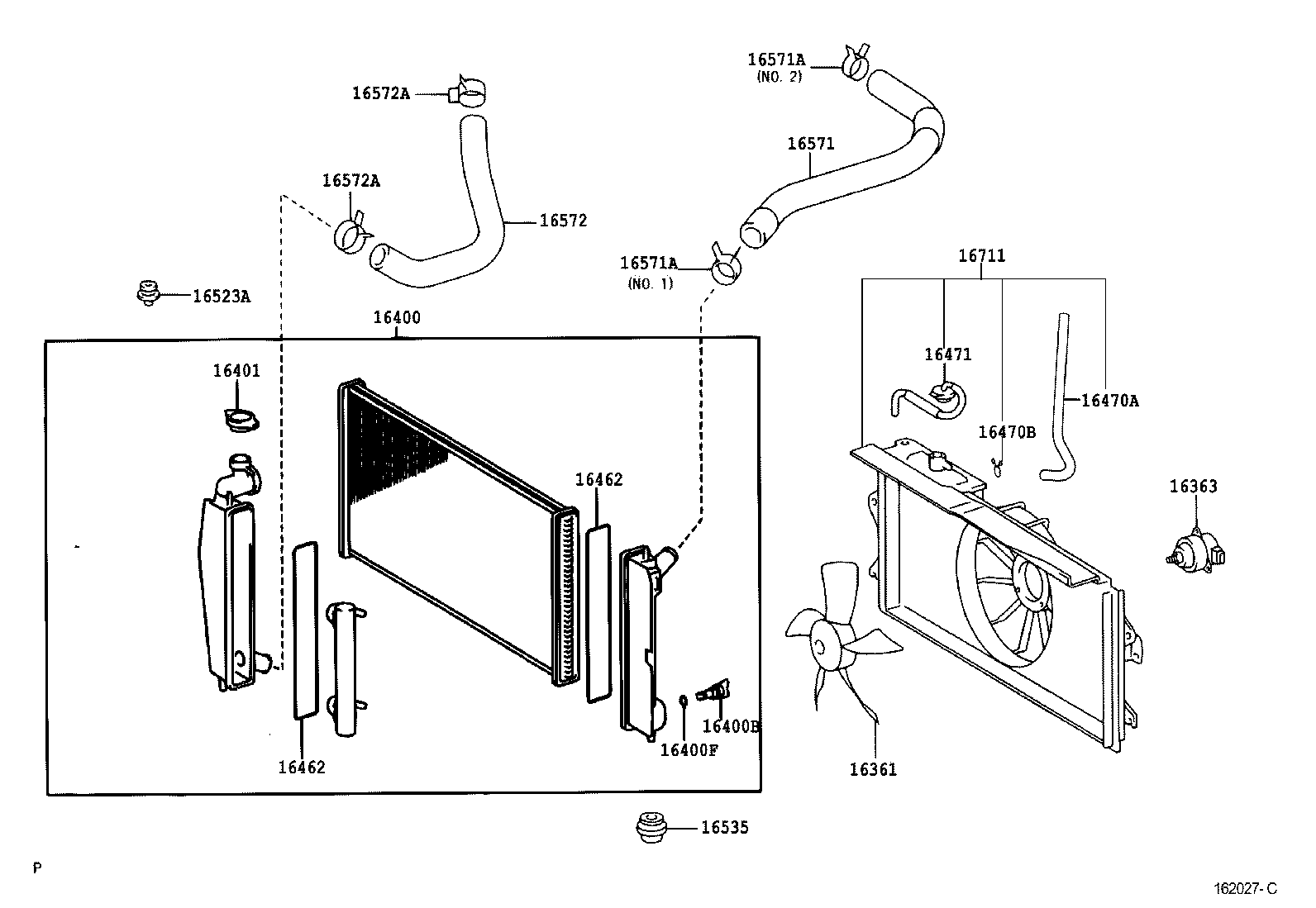 TOYOTA 16363-0H030 - Ventilators, Motora dzesēšanas sistēma autodraugiem.lv