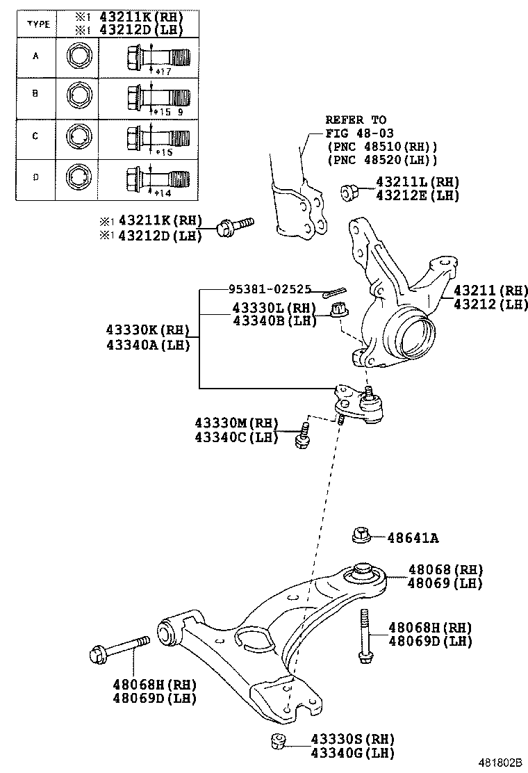 TOYOTA 48068-0F010 - Neatkarīgās balstiekārtas svira, Riteņa piekare autodraugiem.lv