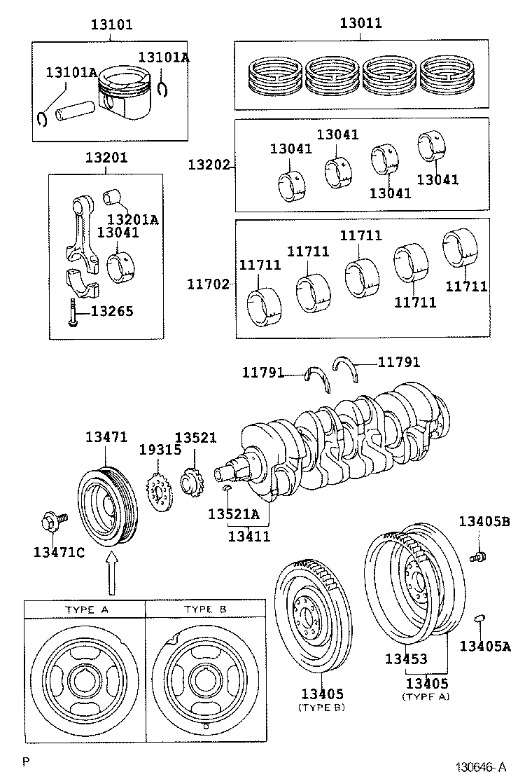 TOYOTA 13011 0D110 - Virzuļa gredzenu komplekts autodraugiem.lv