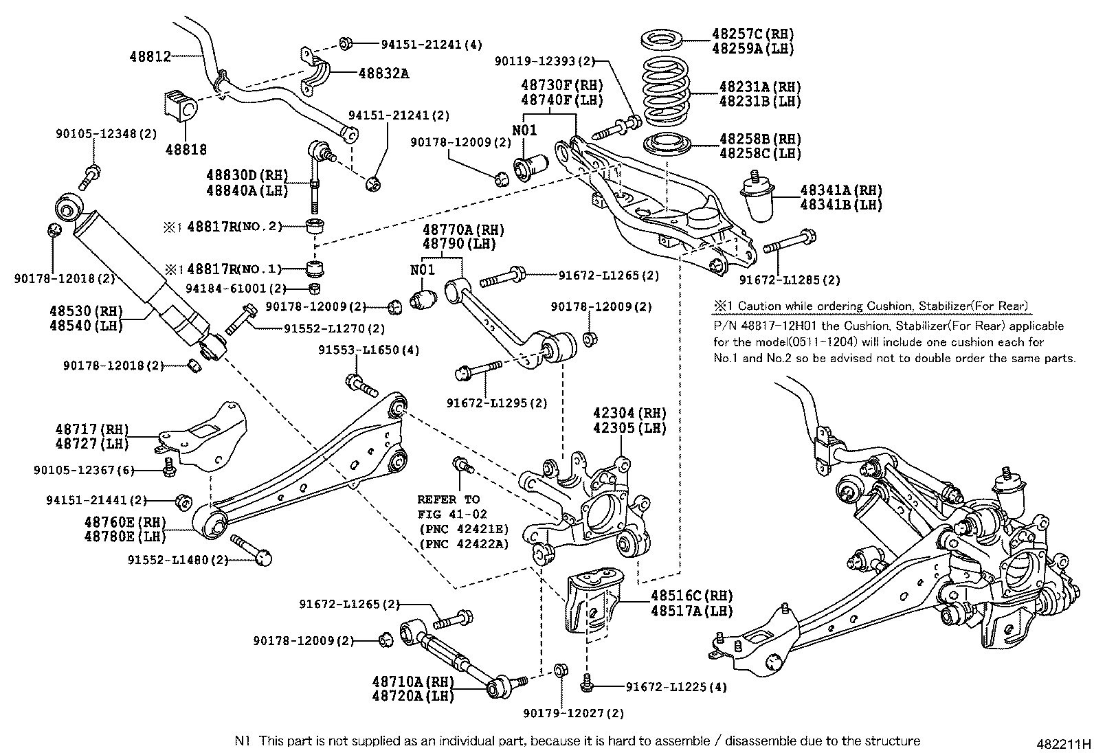 LEXUS 48790-42020 - Neatkarīgās balstiekārtas svira, Riteņa piekare autodraugiem.lv