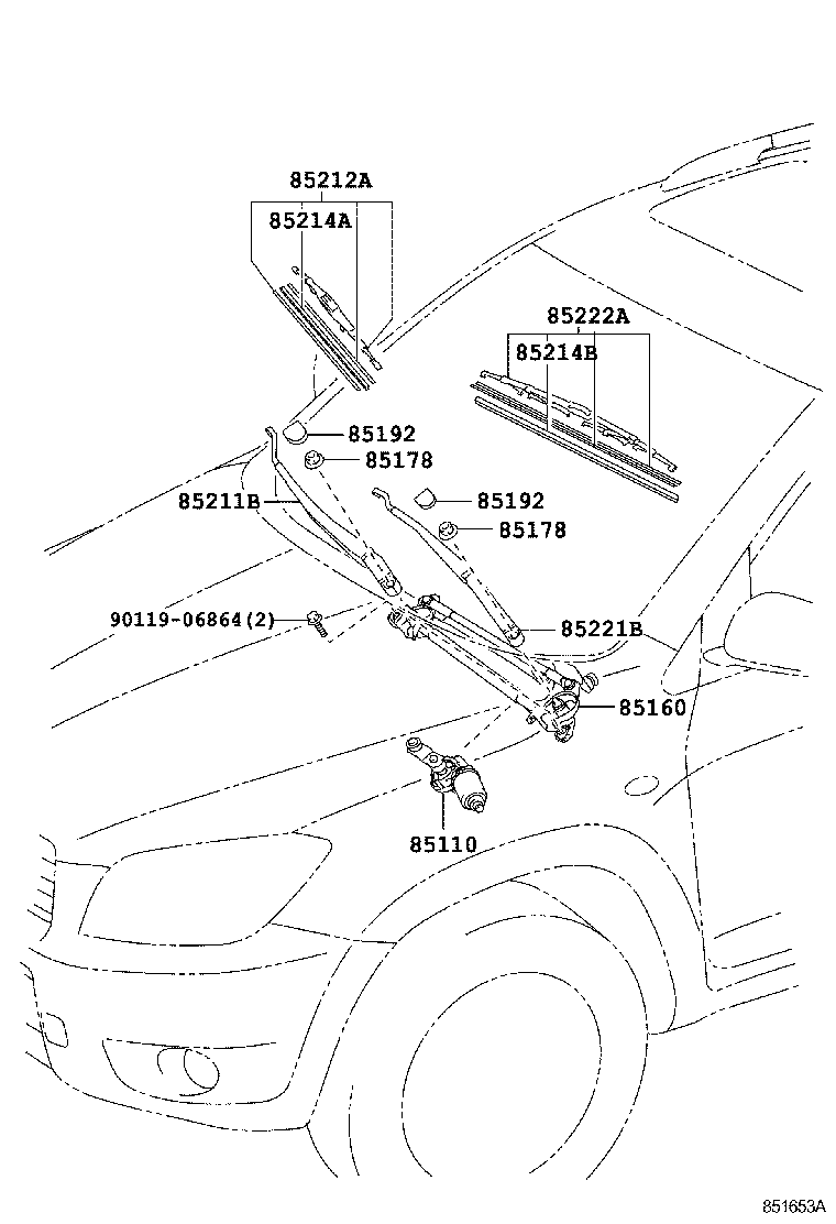 TOYOTA 8521235071 - Stikla tīrītāja slotiņa autodraugiem.lv