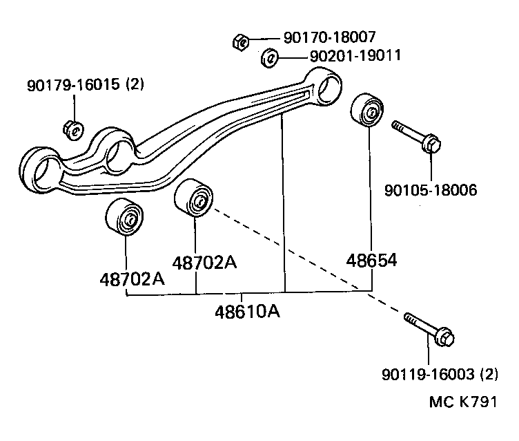 TOYOTA 48702-60050 - Piekare, Šķērssvira autodraugiem.lv