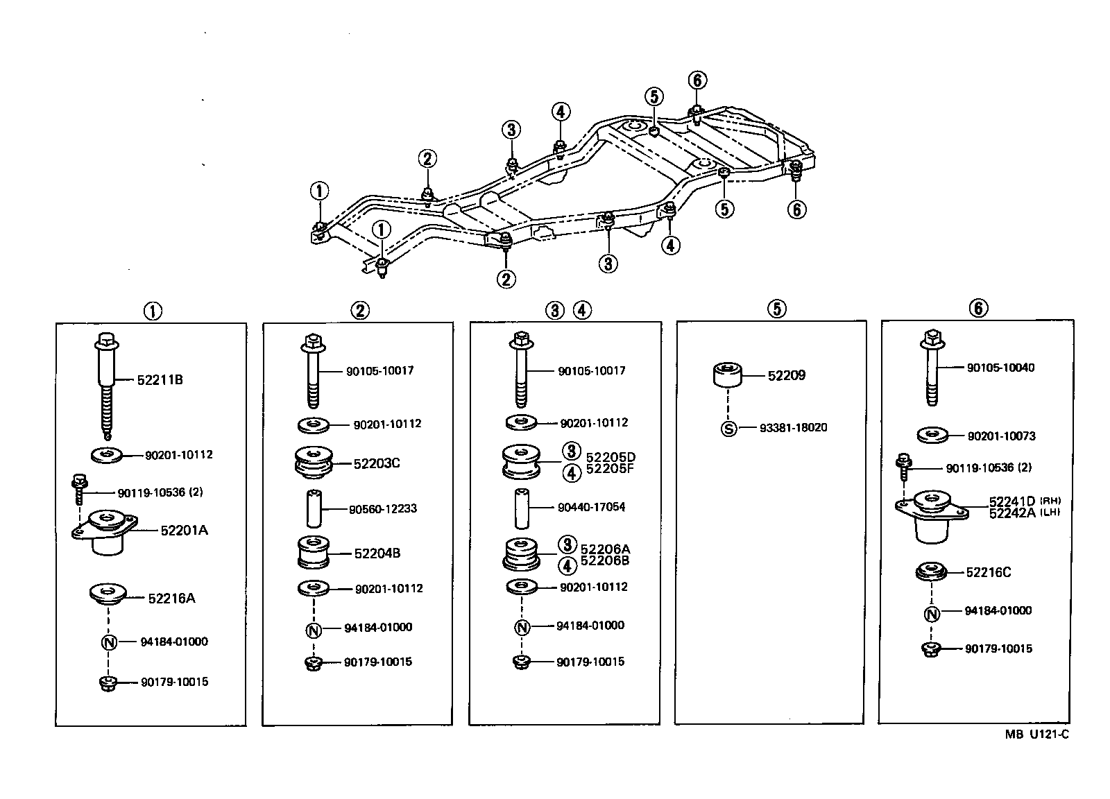 TOYOTA 5224160020 - Piekare, Dzinējs autodraugiem.lv