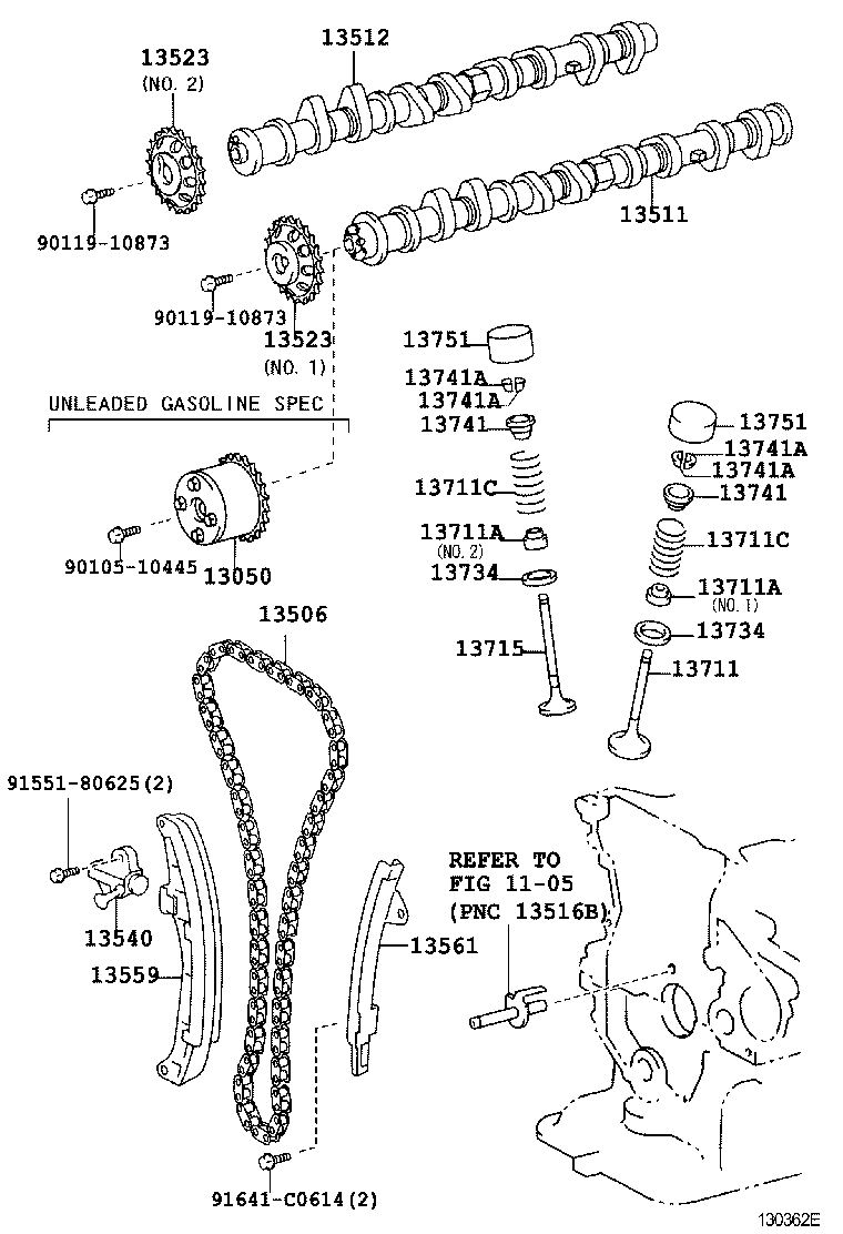 LEXUS 1350621030 - CHAIN SUB-ASSY autodraugiem.lv