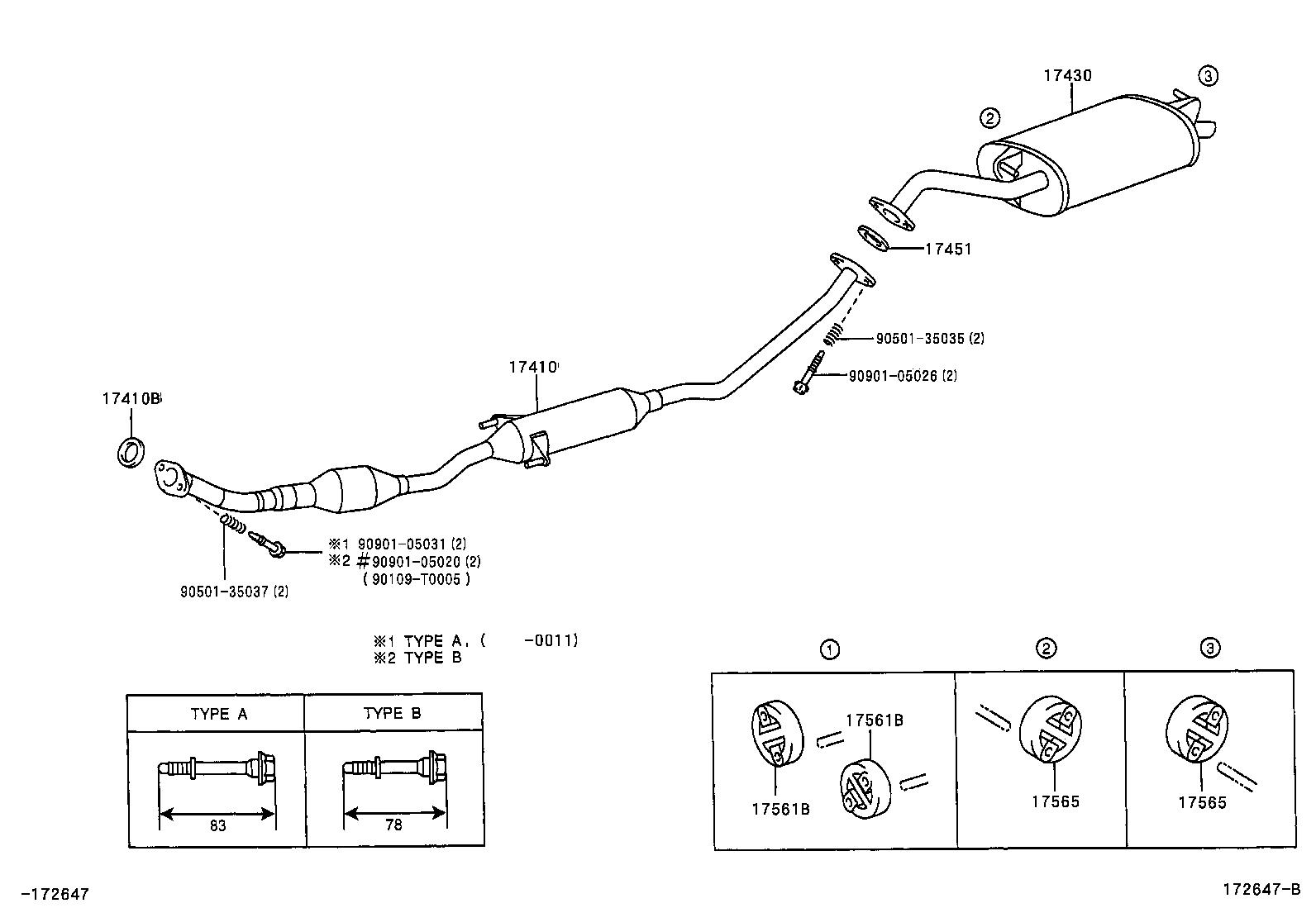 TOYOTA 90901-05031 - Skrūve, Izplūdes sistēma autodraugiem.lv