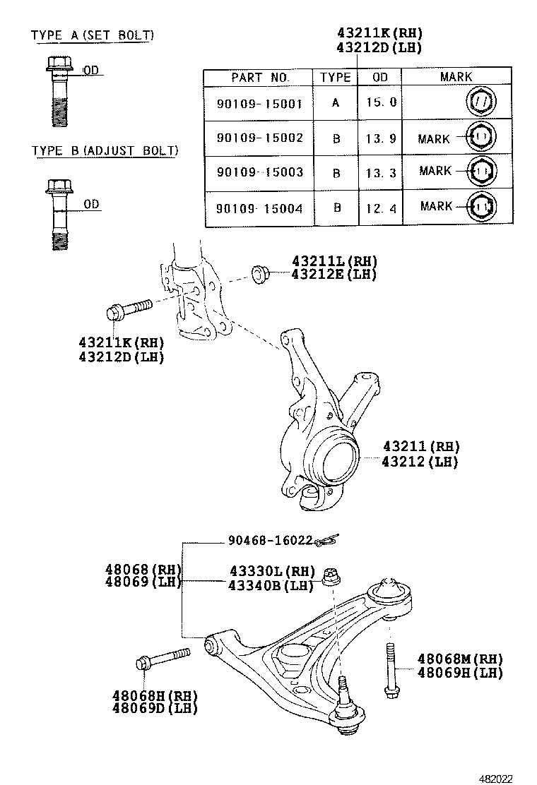 Daihatsu 4806959135 - Neatkarīgās balstiekārtas svira, Riteņa piekare autodraugiem.lv