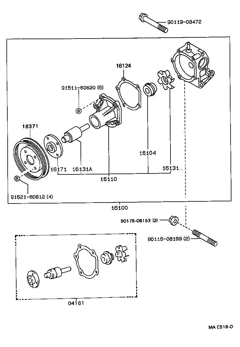 TOYOTA 16110-19105 - Ūdenssūknis autodraugiem.lv