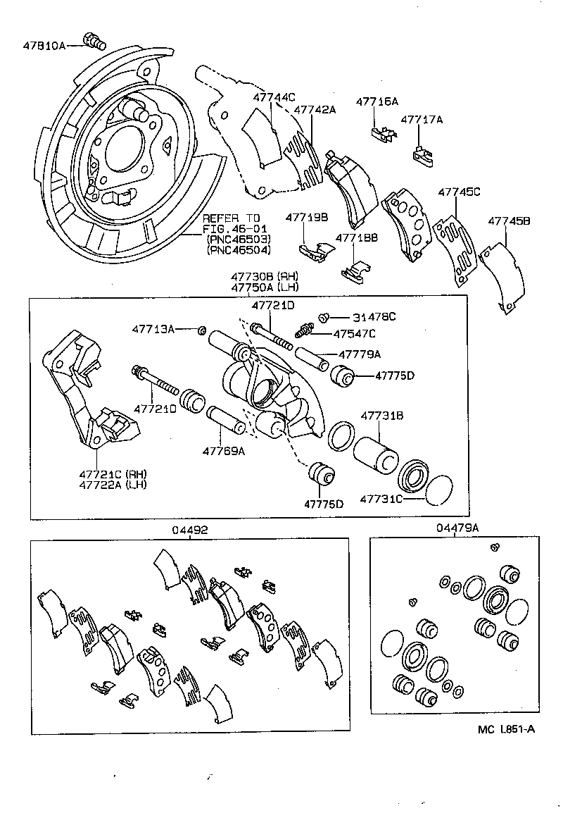 LEXUS 0449233020 - Bremžu uzliku kompl., Disku bremzes autodraugiem.lv