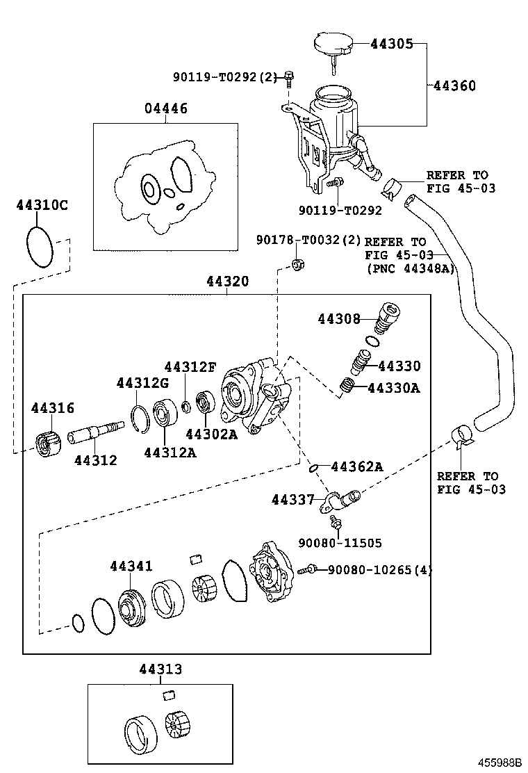 TOYOTA 443100K020 - Šarnīru komplekts, Piedziņas vārpsta autodraugiem.lv