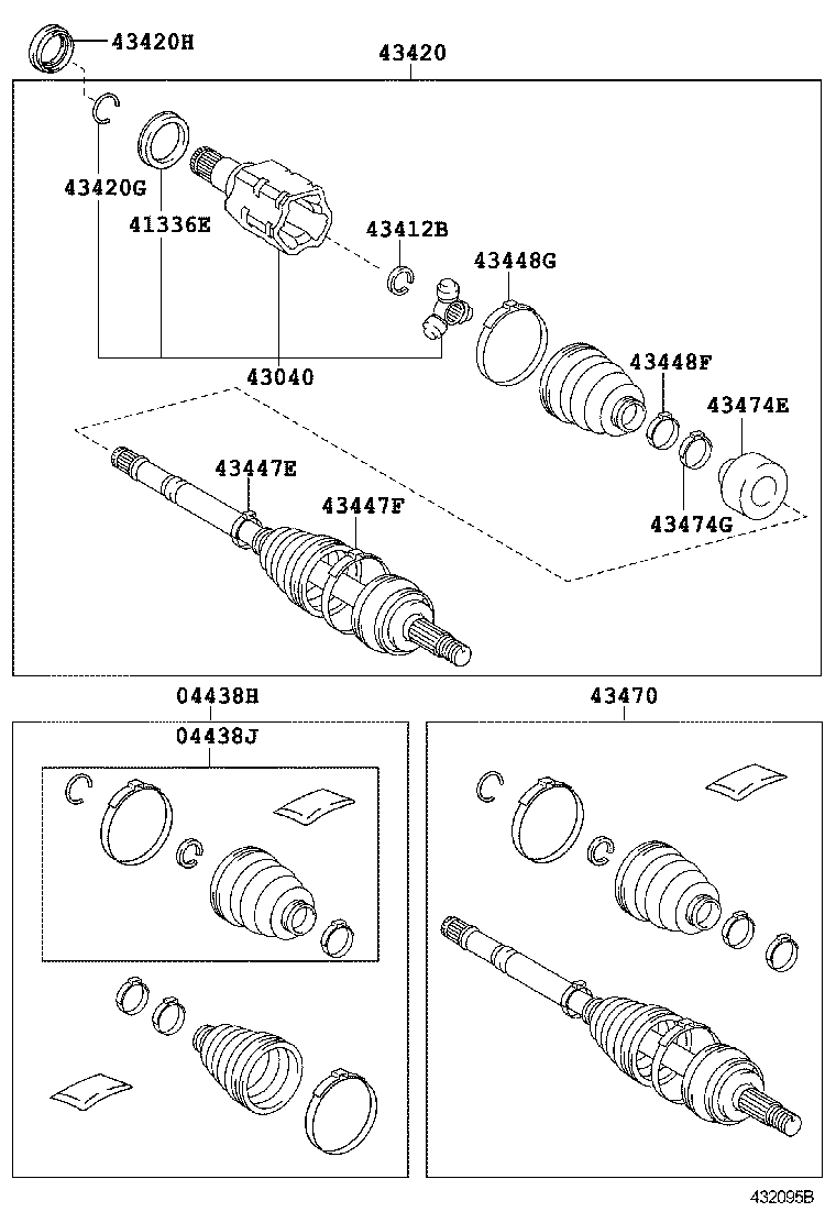 TOYOTA 43040-05170 - Šarnīru komplekts, Piedziņas vārpsta autodraugiem.lv