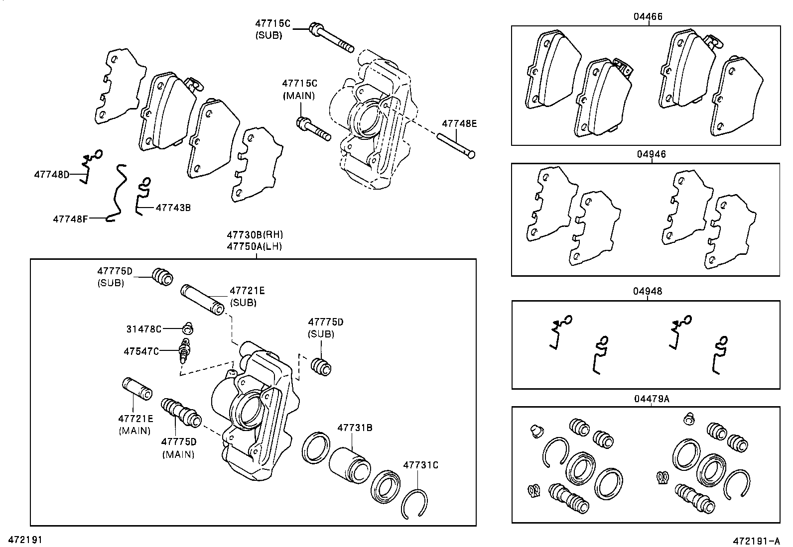 TOYOTA 4775012500 - Bremžu suports autodraugiem.lv