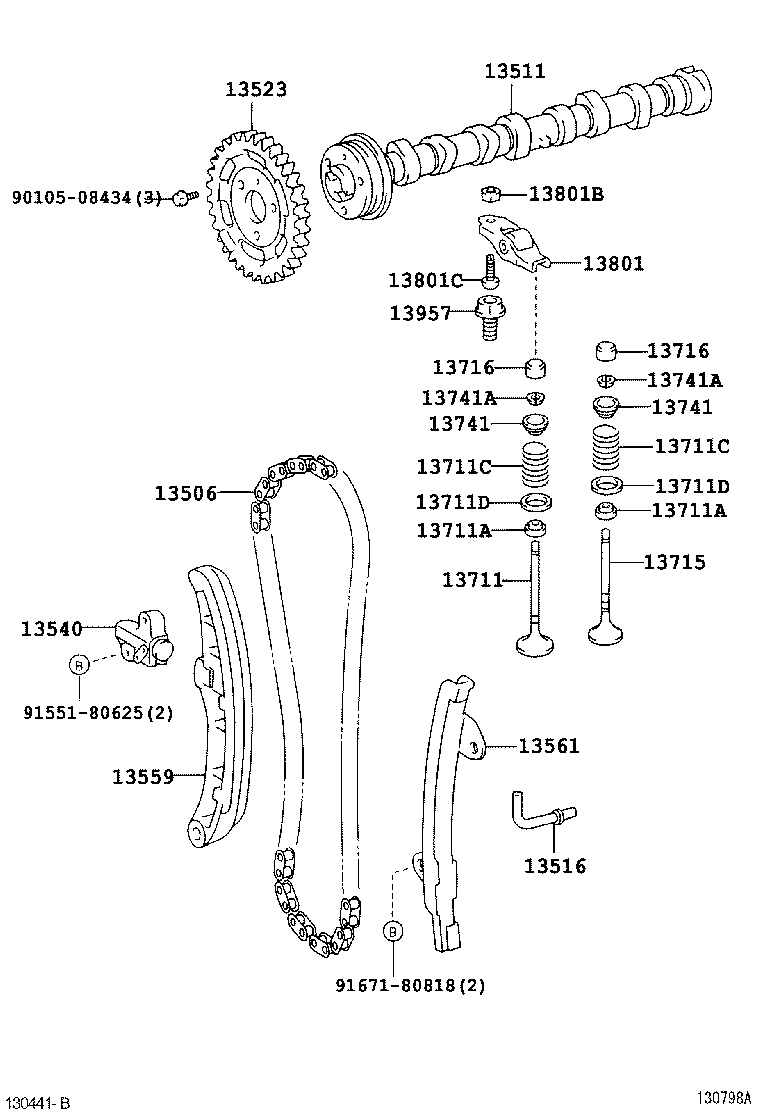 TOYOTA 13523-33021 - Sadales vārpstas piedziņas ķēdes komplekts autodraugiem.lv