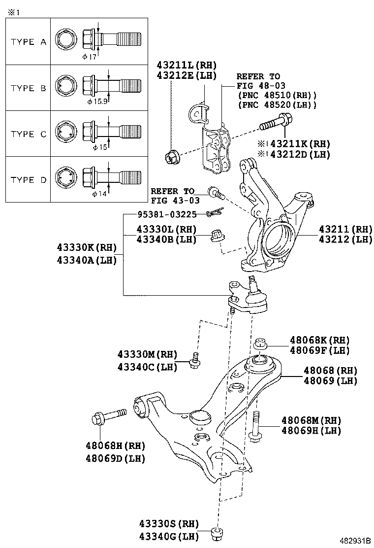 LEXUS 48069-0F030 - Neatkarīgās balstiekārtas svira, Riteņa piekare autodraugiem.lv