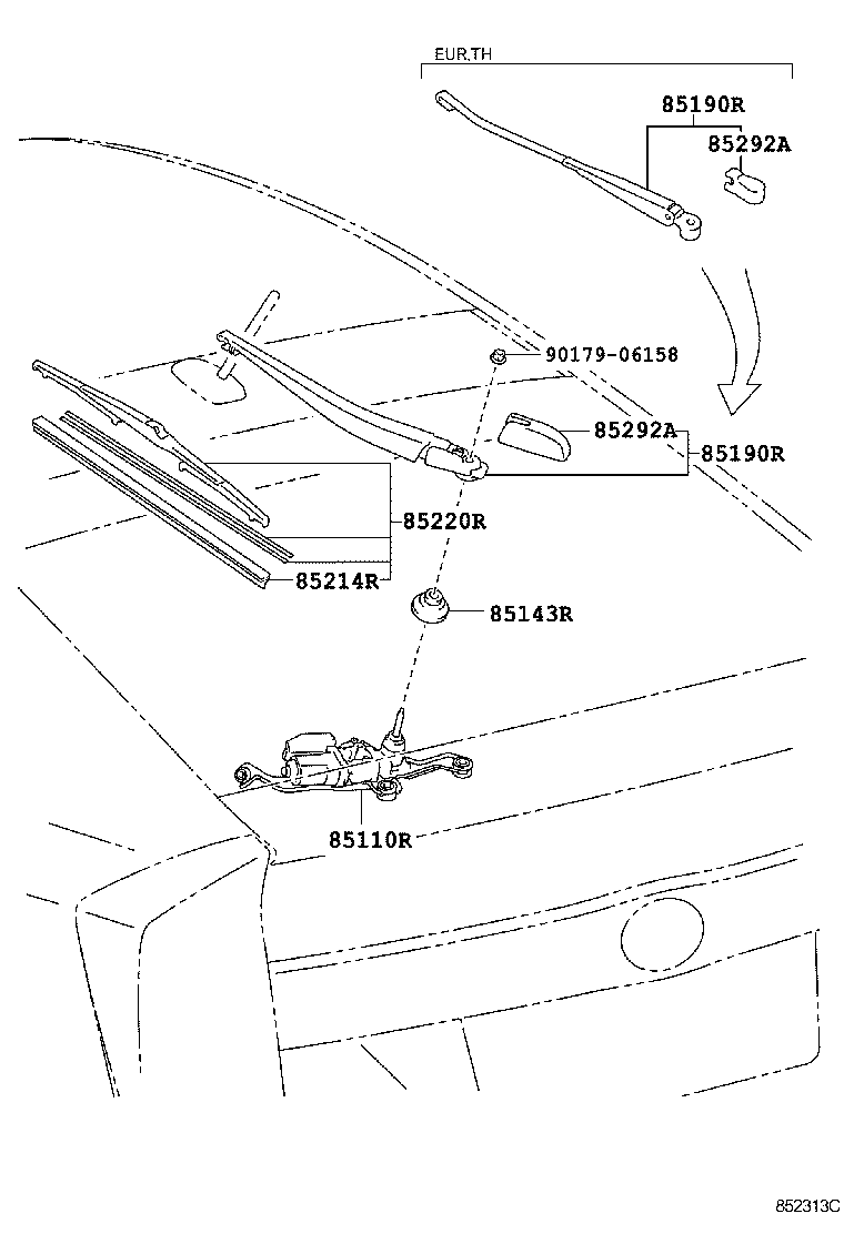 LEXUS 8521450061 - Stikla tīrītāja slotiņa autodraugiem.lv