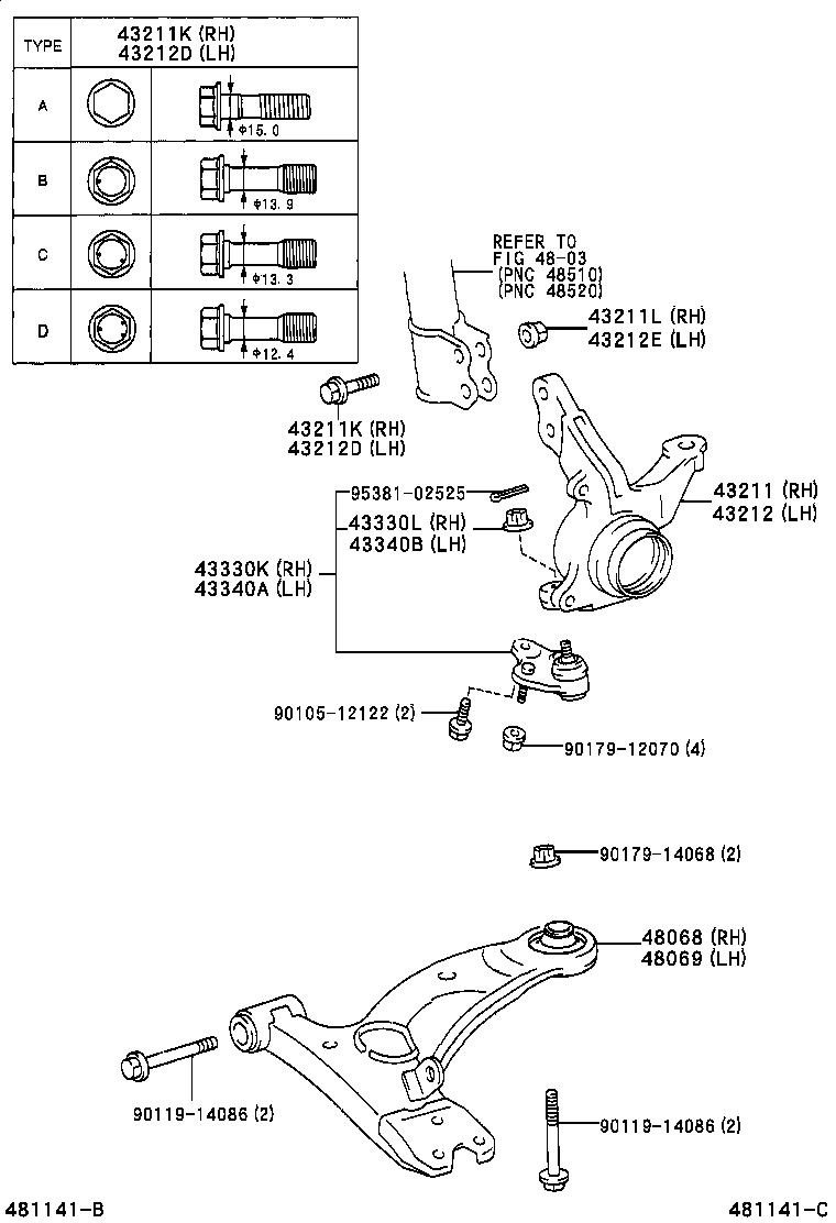 LEXUS 4806842041 - Neatkarīgās balstiekārtas svira, Riteņa piekare autodraugiem.lv